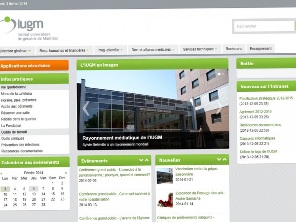 Intranet – Institut universitaire de gériatrie de Montréal